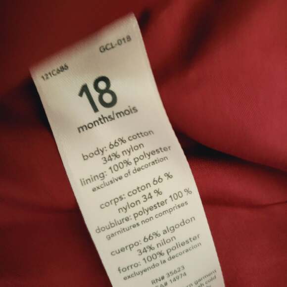 Carters 18M cranberry lace dress - Picture 5 of 5